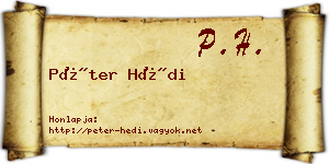 Péter Hédi névjegykártya